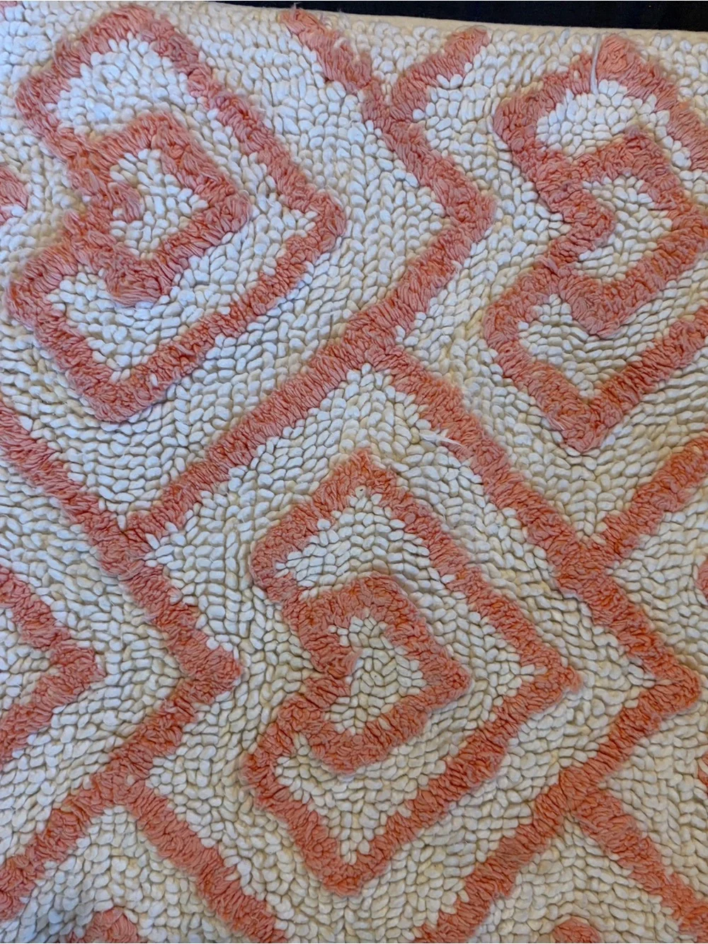 Ralph Lauren Coral and Cream Geometric Door Mat